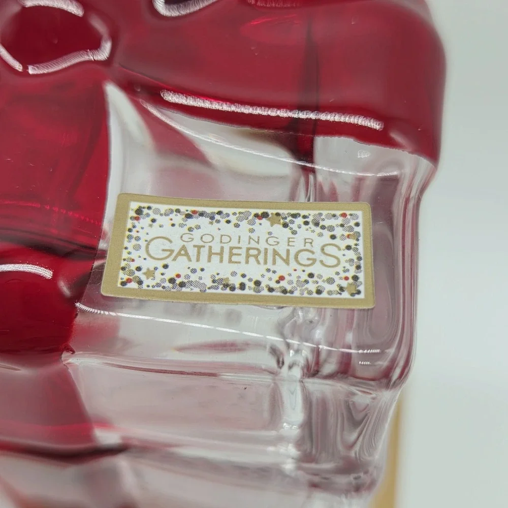 Godinger Gatherings Crystal Present Box Shannon By Godinger Red Bow # 28643